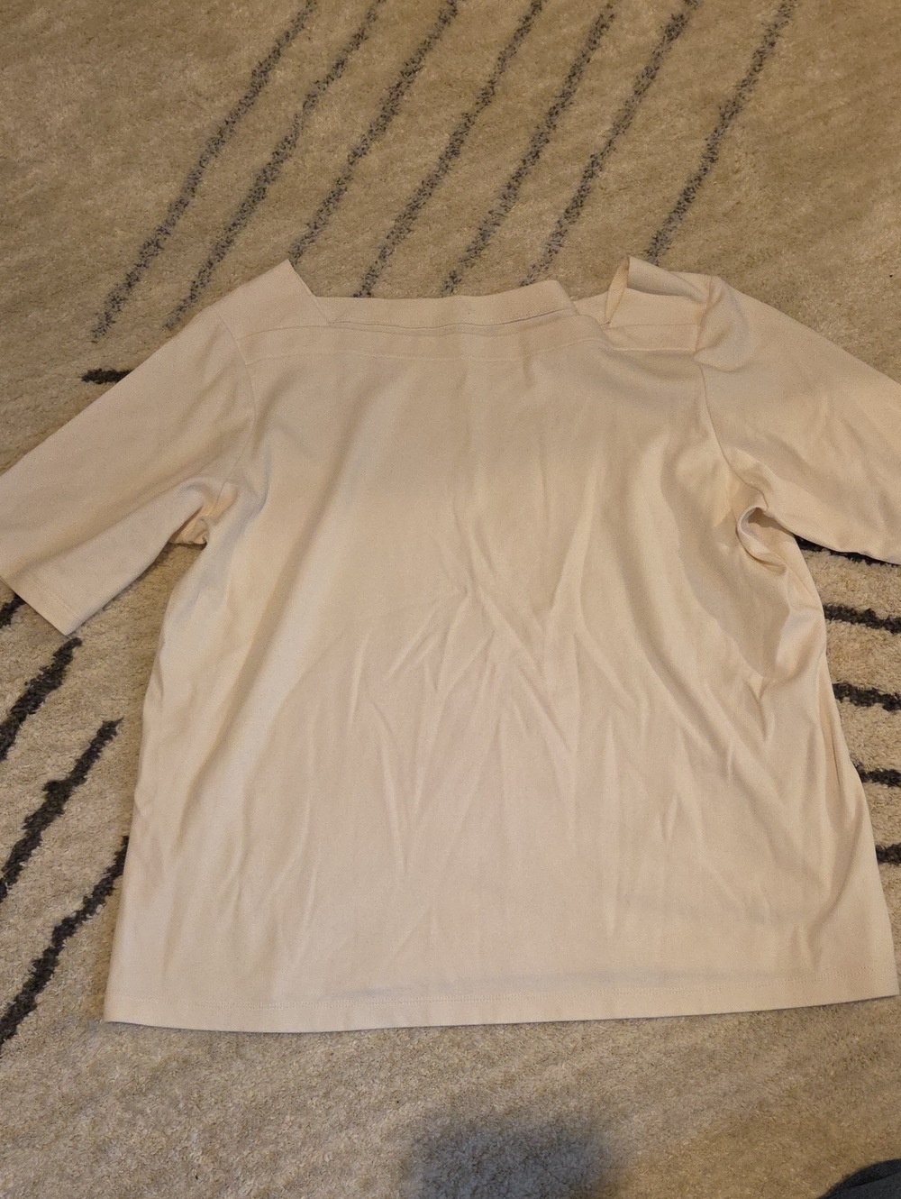 L.L. Bean Women's Short-Sleeve Boat Neck Top in Cream